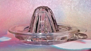 Vintage Ribbed Clear Glass Juicer 5" diameter FREE SHIPPING! - Picture 1 of 9