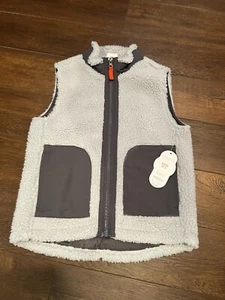 Wonder Nation Boys Gray Sherpa Fleece Vest Size Small 6-7 New With Tags - Picture 1 of 4