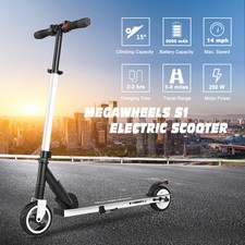 Monopattino Elettrico Adulti Pieghevole Leggero Bianco 6" 250W 14MPH E-Scooters