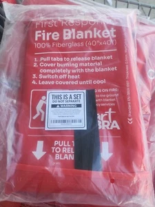 MART COBRA Emergency Fire Blanket for Home and Kitchen. 40"x40".  Set of 2 - Picture 1 of 3
