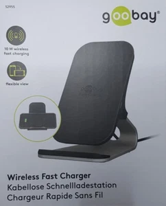 Goobay Samrt6phone Bezprzewodowa ładowarka QI Stojak stołowy Szybka ładowarka - Zdjęcie 1 z 2