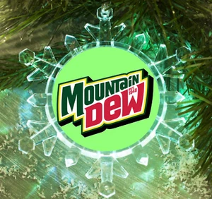Mt Mtn Mountain Dew NEU Logo Schneeflocke Licht Urlaub Christbaumschmuck - Bild 1 von 4
