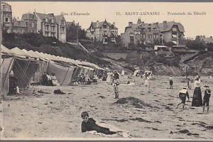 St LUNAIRE 35 Promenade du Décollé CPA animée de la Côte d'Émeraude années 1920 - Picture 1 of 2