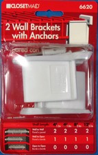 ClosetMaid Wall Brackets With Anchors #6620 Pack Of (2)