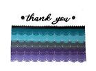 Thank You Greeting Card - Lace Punch Cool Waters - Handmade A7 Size & Envelope