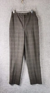 Jones NY Wool Pants Womens 6 Brown Plaid Flat Front Lined Preppy Academia NEW - Picture 1 of 12