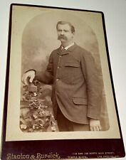 Rare Antique Western American Mustached Man Los Angeles California Cabinet Photo