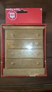 Town Square Miniatures finished Wooden Dresser H 3 5/8" x  W 3 1/8" x D 1 1/2" - Picture 1 of 2