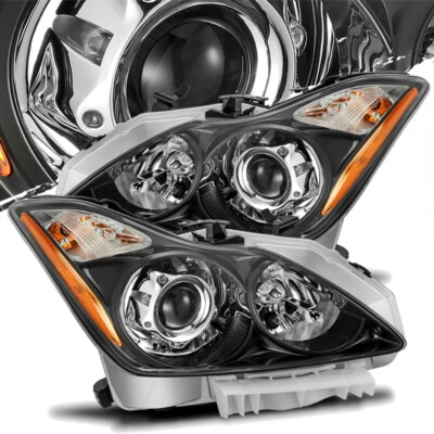 Faros proyectores negros brillantes diestros/derechos para Infiniti G37/2014-2015 Q60 2008-2013 Foto 1 de 4
