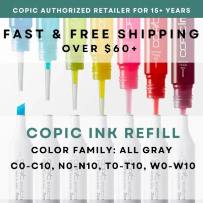 C00-C10,N00-N10,W00-W10,T0-T10 * COPIC Ink Refill - U.S. Authorized Retailer - Image 1 of 4
