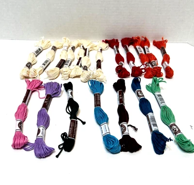 D M C 4 Embroidery Thread Made in France Lot 19 Unused Multicolor - Image 1 of 4