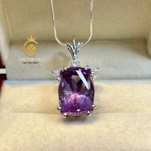 Natural Amethyst & Sterling Silver 925 Pendant–A Personalized Gift for Feb Born - Picture 1 of 3