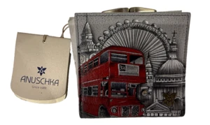 ANUSCHKA ICÓNICO LONDRES CUERO PINTADO A MANO 2 PLIEGUES CARTERA MONEDERO - NUEVO CON ETIQUETAS - Imagen 1 de 7