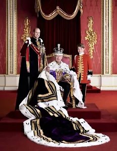 Large Official Portrait Charles III King William Queen Elizabeth coronation UK - Bild 1 von 1