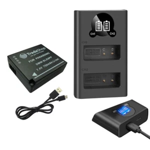 Kit Chargeur Batterie + Double USB Type-C avec LCD pour Panasonic DMW-BLE9 DMW-BLE9E - Photo 1/3