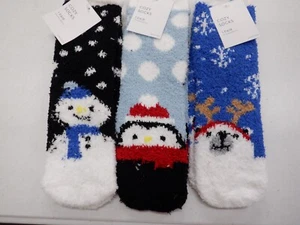 LINEA DONNA 9-11 CALZE NATALIZIE ACCOGLIENTI PUPAZZO DI NEVE PINGUINO ORSO POLARE 3 PAIA NUOVE #22217 - Foto 1 di 2