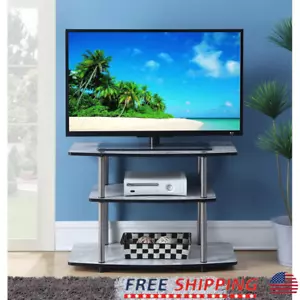 3 Tier TV Stand No Tools Assembly Modern Open Shelves Entertainment Unit New - Picture 1 of 4