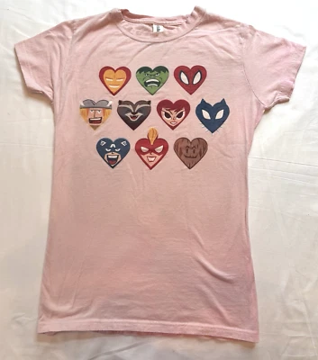 Camiseta Meninas Marvel Super Hero Heart Faces, Tamanho Médio - Imagem 1 de 4