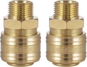 2x Raccord rapide pour air comprimé DN 7,2 avec filetage extérieur 3/8 pouce - Foto 1 di 5