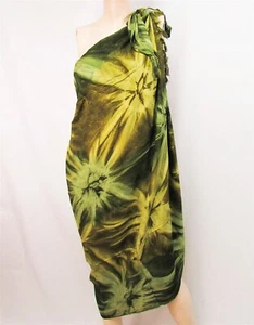 Pareo Sarong Tie Dye 64x46" 100% cotton Green Beach Wrap Dress - Picture 1 of 6