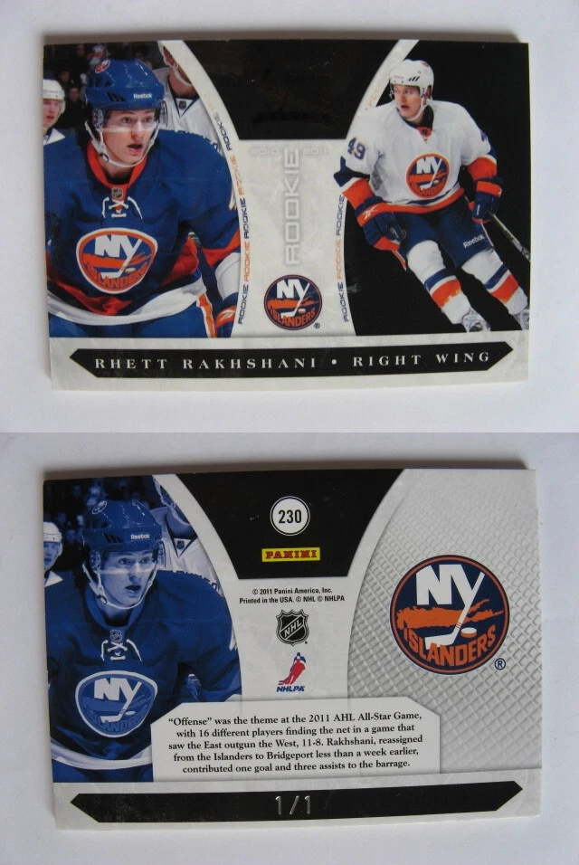 Suite de lujo Panini 2010-11 negra #230 Rookies Rhett Rakhshani 1/1 radiocontrol Foto 1 de 1