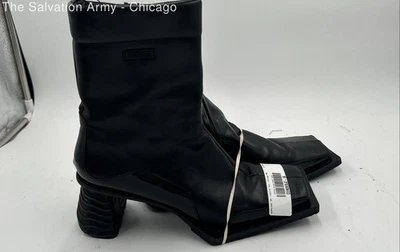 Botas sin cordones Eytys para mujer de cuero negro punta cuadrada cremallera caña al tobillo sin talla Foto 1 de 4