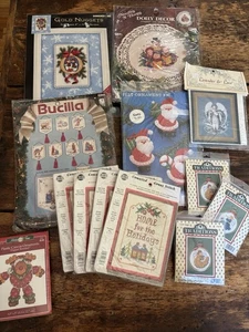 Lote de 13 kits de bordado vintage de punto de cruz de Navidad - Imagen 1 de 7