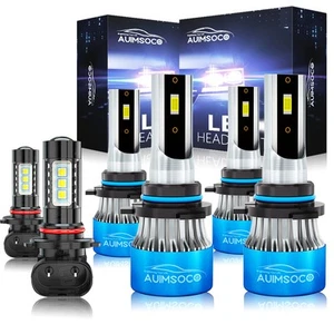 For GMC Sierra 1500 SLE Crew Cab Pickup 03-06 6x LED Headlight Hi/Lo + Fog Light - Foto 1 di 12