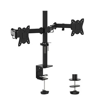 Dual Monitor Stand Adjustable Arm Desk Mount 13-32 inch Screens Rotate 360° VESA - Image 1 of 4