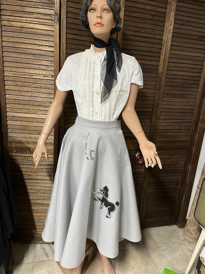 Retro ROCK A BILLY POODLE SKIRT 4 Pc. OUTFIT Never Wore-Size S-M Hem Sweep 210”! - Image 1 of 4