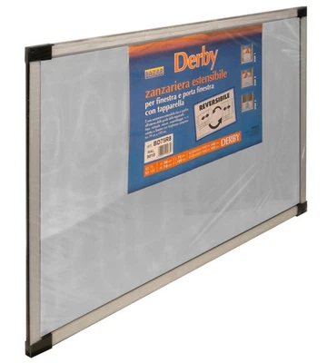 ZANZARIERA ESTENSIBILE "DERBY" ARGENTO 50X40 CM - Immagine 1 di 3