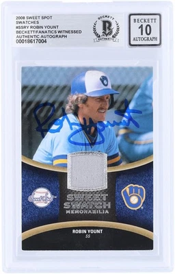 Autographed Robin Yount Brewers Baseball Slabbed Card Item#14339535 COA - Image 1 of 3