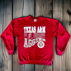 Vintage 1991 Texas A&M University Aggies Crewneck Sweatshirt Mascot Large GIG’EM - Picture 1 of 9