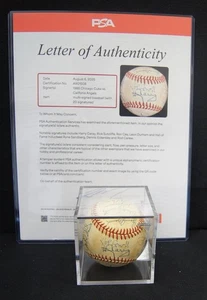 1985 CHICAGO CUBS Baseball HARRY CARAY RYNE SANDBERG 20 SIGNATURES! PSA/DNA LOA - Picture 1 of 6