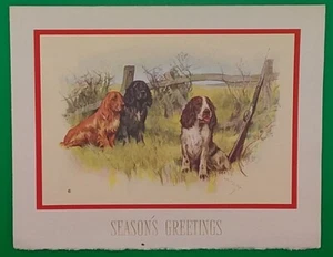 Tarjeta de Navidad de colección, Springer Spaniel, Cocker Spaniels, perros de caza - usada - Imagen 1 de 4