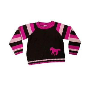 Girl's Size 6X Sweatshirt Bamba Kid's Pink and Brown Striped Long Sleeve - Picture 1 of 6