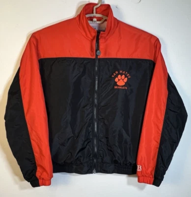 Chaqueta BoatHouse Talla Mediana Naranja Negra Nylon Cremallera Completa San Mateo Bearcats Foto 1 de 4