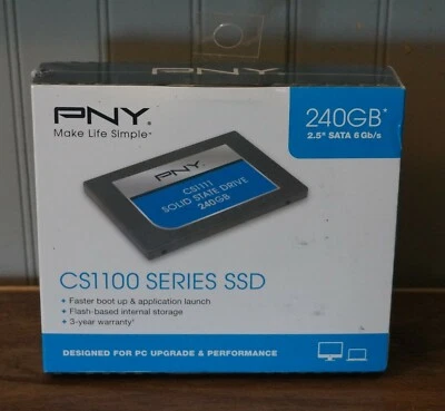 New! Genuine PNY 240GB CS1111 Internal 2.5 inch SATA III Solid State Drive SSD - Image 1 of 4