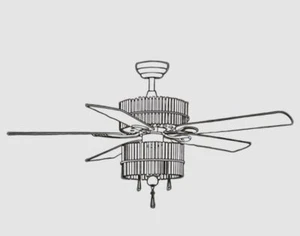 Warehouse of Tiffany Wyllow Chrome 5 Blades Light Fandelier Ceiling Fan 52" - Picture 1 of 9