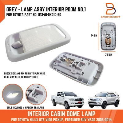 Lámpara de luz de cabina domo interior para camioneta Toyota Hilux Vigo Fortuner SUV 05-14 Foto 1 de 4