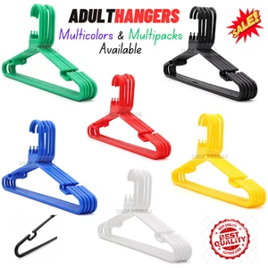 Strong Heavy Duty Plastic Adult Coat Hangers with Trouser Bar - 42cm - Picture 1 of 7