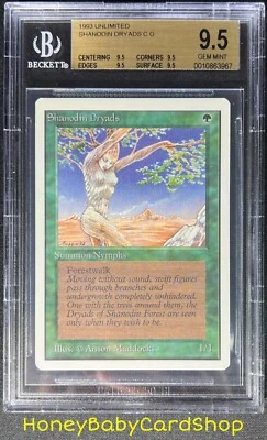 MTG Unlimited Edition 1993 Shanodin Dryads BGS 9.5Q (TRUE QUAD) GEM MINT 93/94 - Image 1 of 4