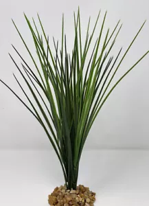 13” Extra THICK GREEN SPIKE Weed Grass   Plastic Plant, Stone Base - Picture 1 of 5