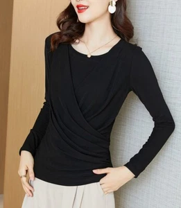 Blouses for Women Elegant Long Sleeve Dressy Small Medium Large Size 4-14 New - Picture 1 of 35