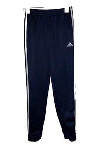 ADIDAS Boys' Iconic Blue Jogger Pants White Side Stripes Fleece Lined XL 18/20 - Picture 1 of 11