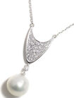 Mikimoto K14wg Pearl 11.8mm Diamond 0.46ct Necklace Used