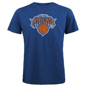 NEW NBA New York Knicks Men's Premium Tri Blend Crew Tee, Royal Blue, Small S