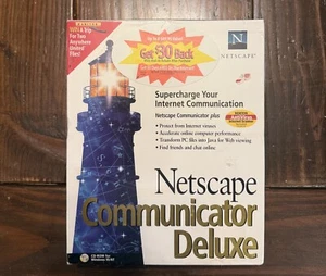 NEW Vintage NETSCAPE Communicator Deluxe Software cdrom Win95 SEALED 1997 - Picture 1 of 5