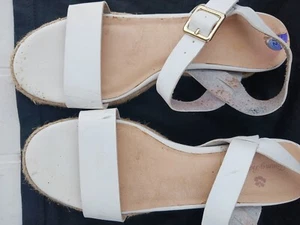Tommy Bahama Jona Espadrille Wedge Platform Sandals White Womens Sz 8.5m - Picture 1 of 5