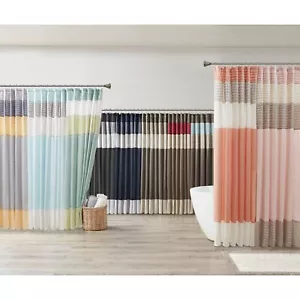 Madison Park Amherst Faux Silk Pieced Shower Curtain 72x72" for Bathroom Decor - Picture 1 of 55